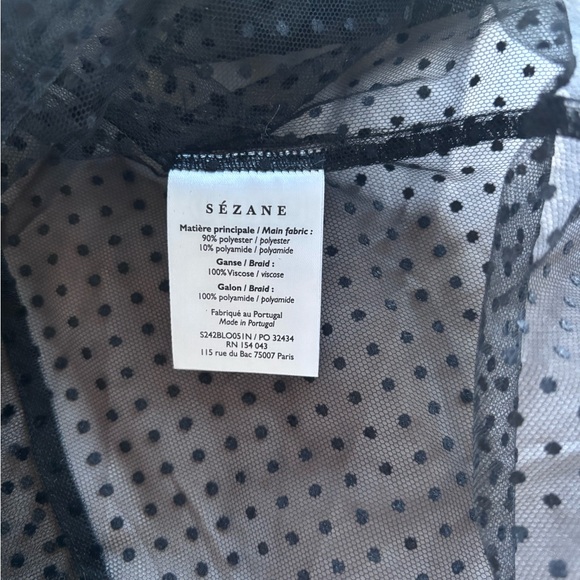 SOLD NWT Sézane Dantes Blouse in Black Satin Size 36/4 - Picture 8 of 10